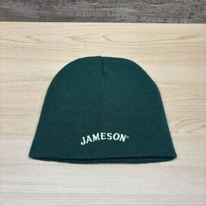 Jameson Hat Beanie Knit Green‎ Embroidered Logo Mens One Size Acrylic Cuffless